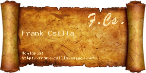 Frank Csilla névjegykártya
